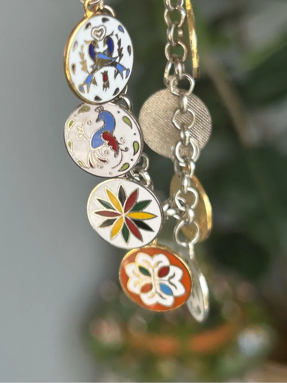 Vintage Deadstock Hoffman PA Dutch Enamel Hex Sign Charm Bracelet/Charms Rare